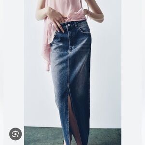 Zara Denim Maxi Skirt